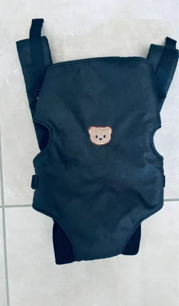 Magnifique porte bébé souple motif ours noir neuf