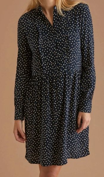 Robe chemise à pois blanc