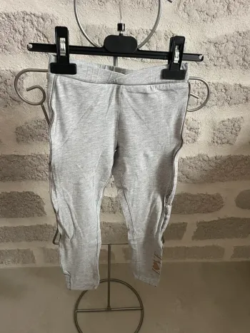 Leegings sport fille 6 ans gris chiné doré