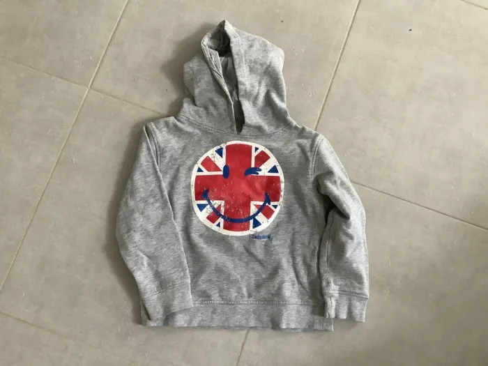 Pull gris smiley 6ans