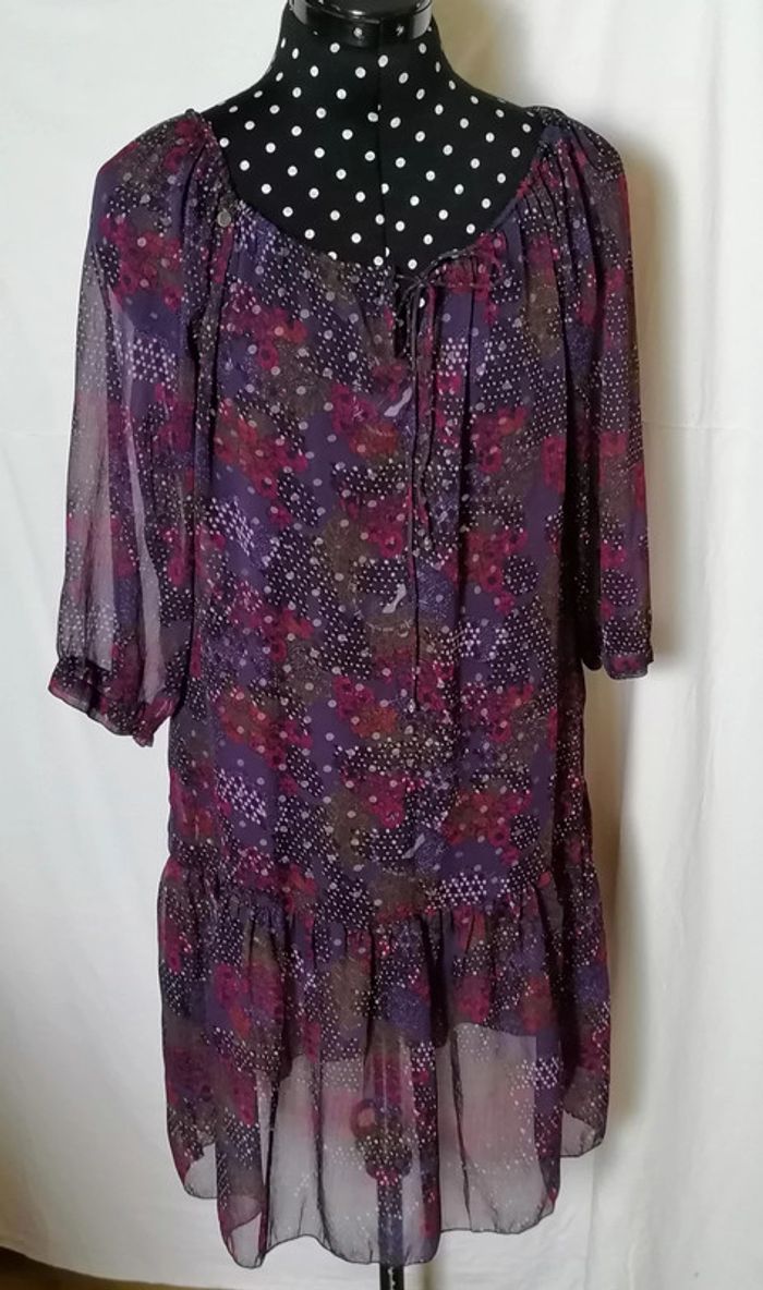 Robe d'été plage transparent violet bordeaux DDP - photo numéro 7