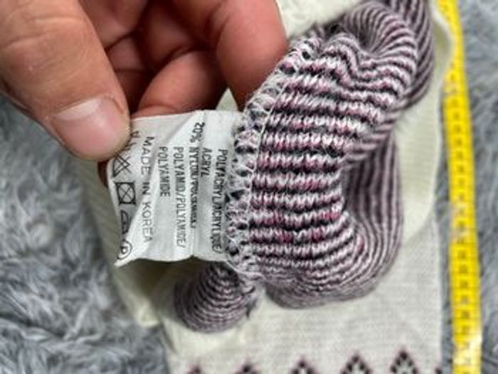 Pull D’hiver Honey Vintage 90s Femme M/M Blanc Fleuris - photo numéro 3