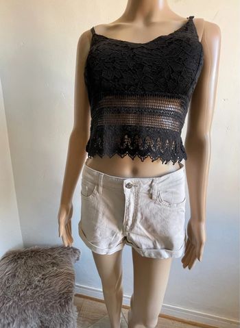 Short en Jean Crème / Beige - Taille EUR 38