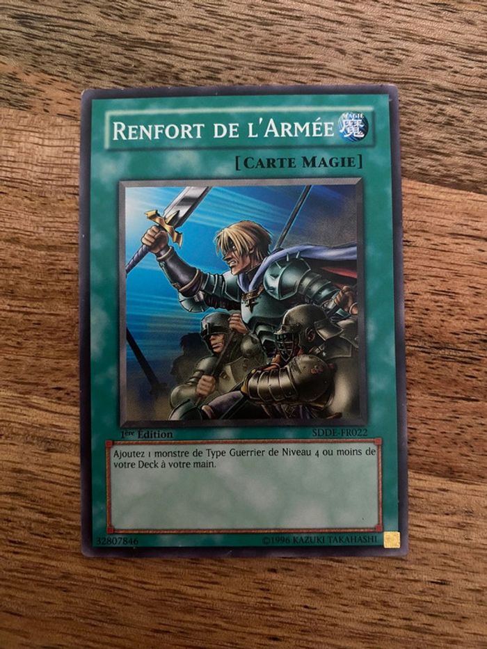 Carte Yu-Gi-Oh! Renfort de l’armée SDDE-FR022 1ère édition