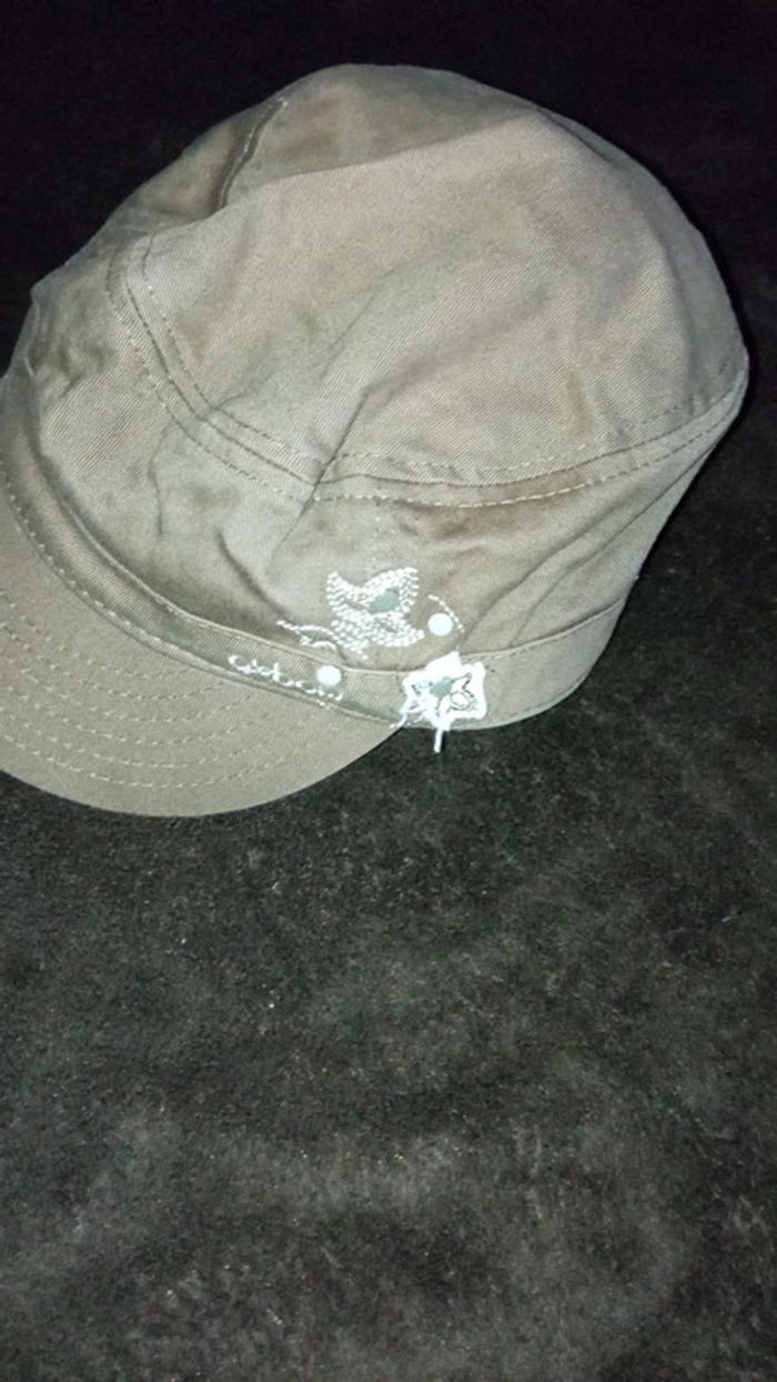 Casquette style gavroche kaki à fleurs Oxbow ado - photo numéro 2