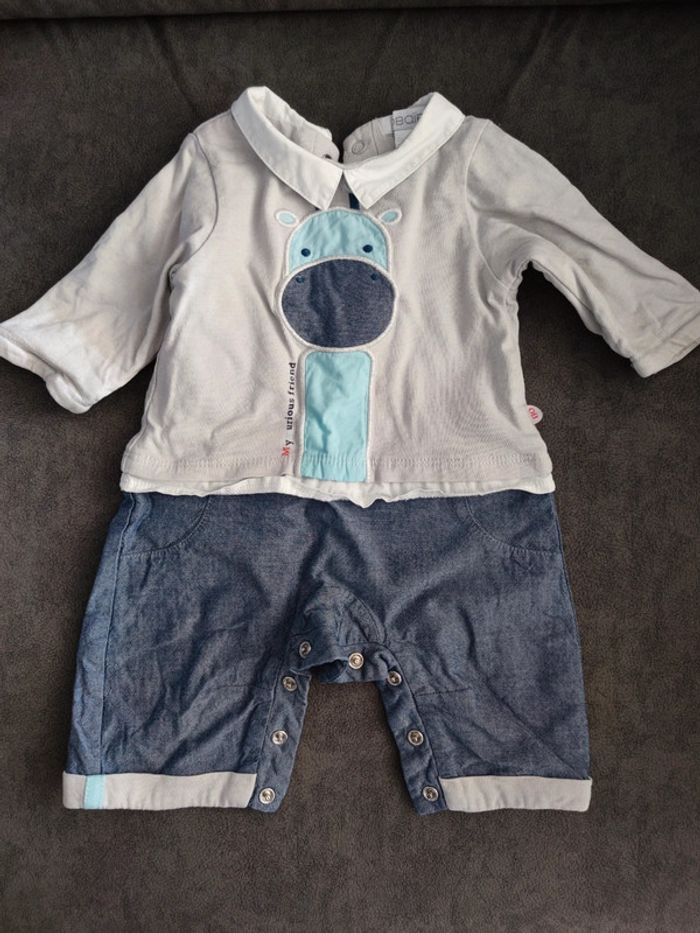 Combinaison girafe manches longues T. 1 mois