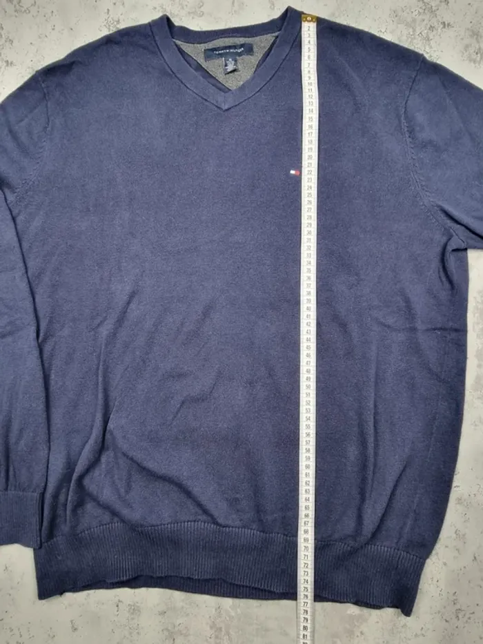 Pull col V Tommy Hilfiger bleu, XL Hommes - photo numéro 10