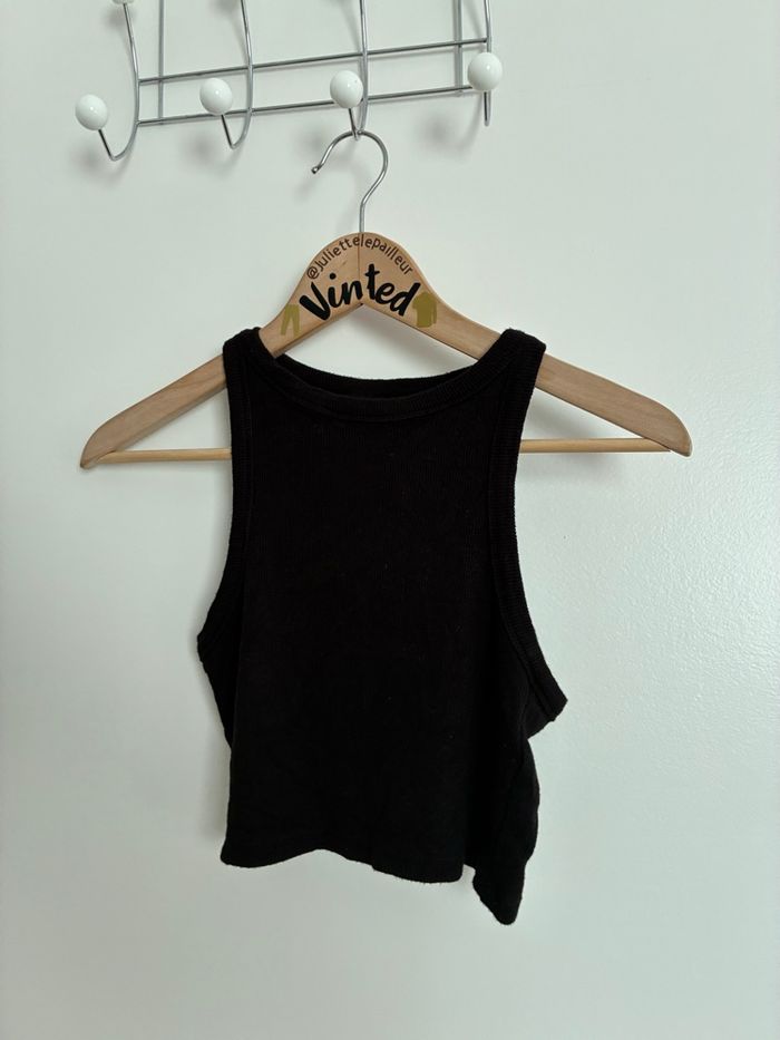 Débardeur noir côtelé Bershka – taille S – très bon état - photo numéro 1