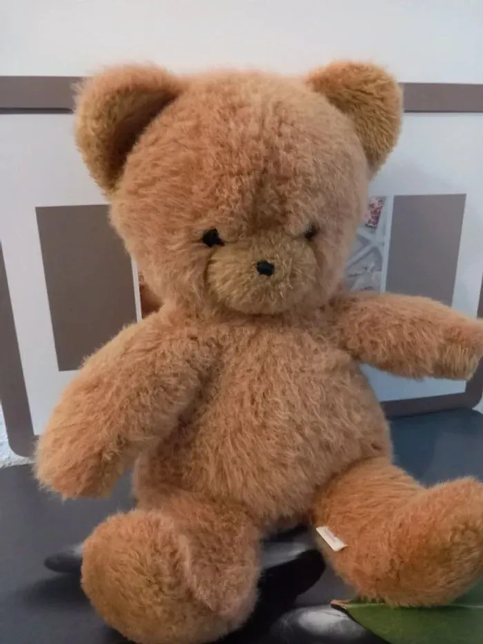 Peluche nounours vintage Boulgom marron clair 42cm - photo numéro 4