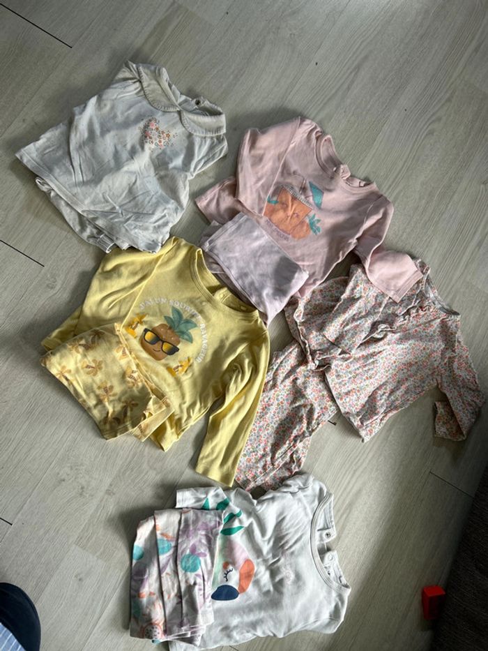 Lot 5 pyjamas léger 2 pièces bébé fille
