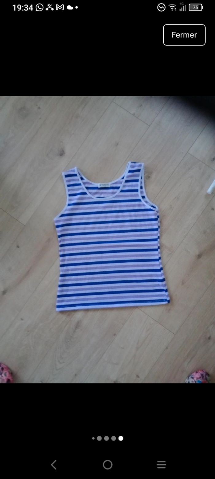 Débardeur femme L violet et bleu c81 - photo numéro 8