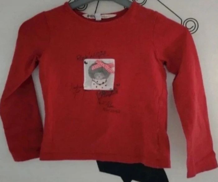 Tee-shirt manches longues rouge Ooxoo taille 6 ans