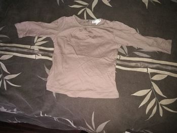 Tee shirt manches longues marron 12 mois
