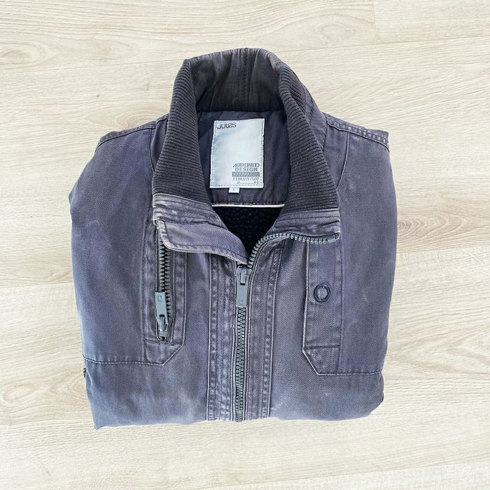 Jules Authentic Design Blouson Biker gris Homme Exclusive Road Trip Collection (Taille L)