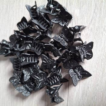 Lot de 26 pinces à cheveux papillon noires - propres et lavés