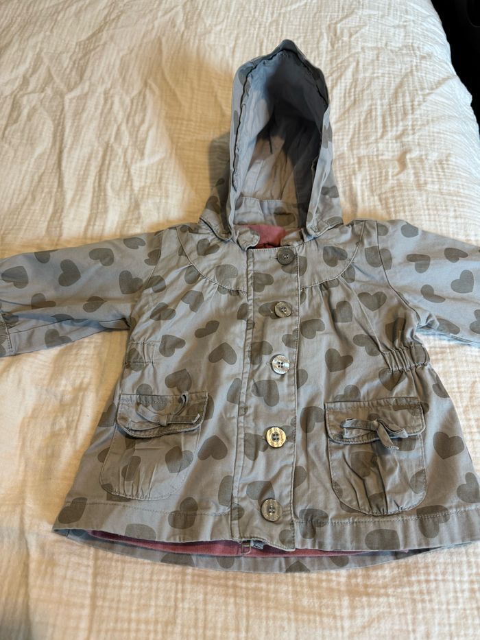 Veste grise Vertbaudet 6 mois / 67 cm - capuche amovible - photo numéro 1
