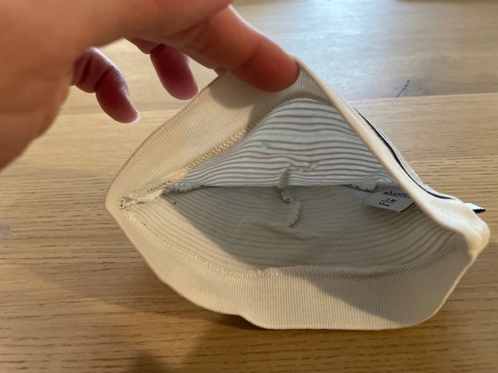 Bonnet blanc et bleu absorba naissance - photo numéro 2