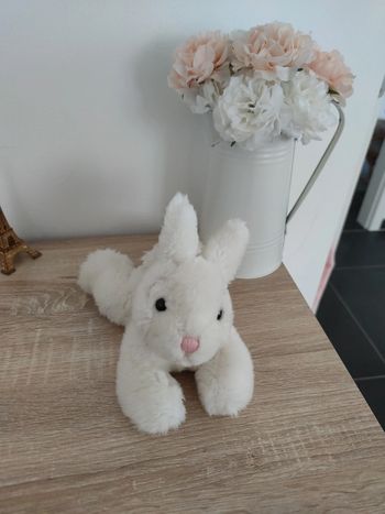 Petit lapin blanc peluche