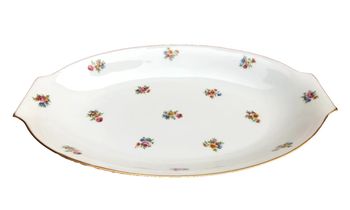 Ancien plat de service P.N France Porcelaine à décor brassées de fleurs