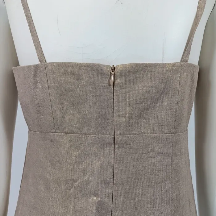 Robe de soirée beige à bretelles - Un Deux Trois - taille 38 - A145 - photo numéro 7