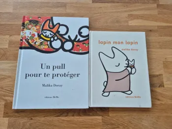 Lot de deux livres de Malika Doray un pull pour te protéger et lapin mon lapin