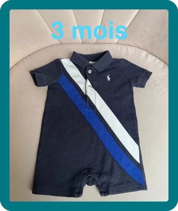 Combinaison polo manches courtes 3 mois Ralph Lauren