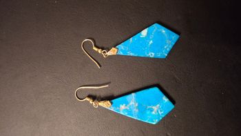 Boucle d'oreilles en pierre turquoise véritable