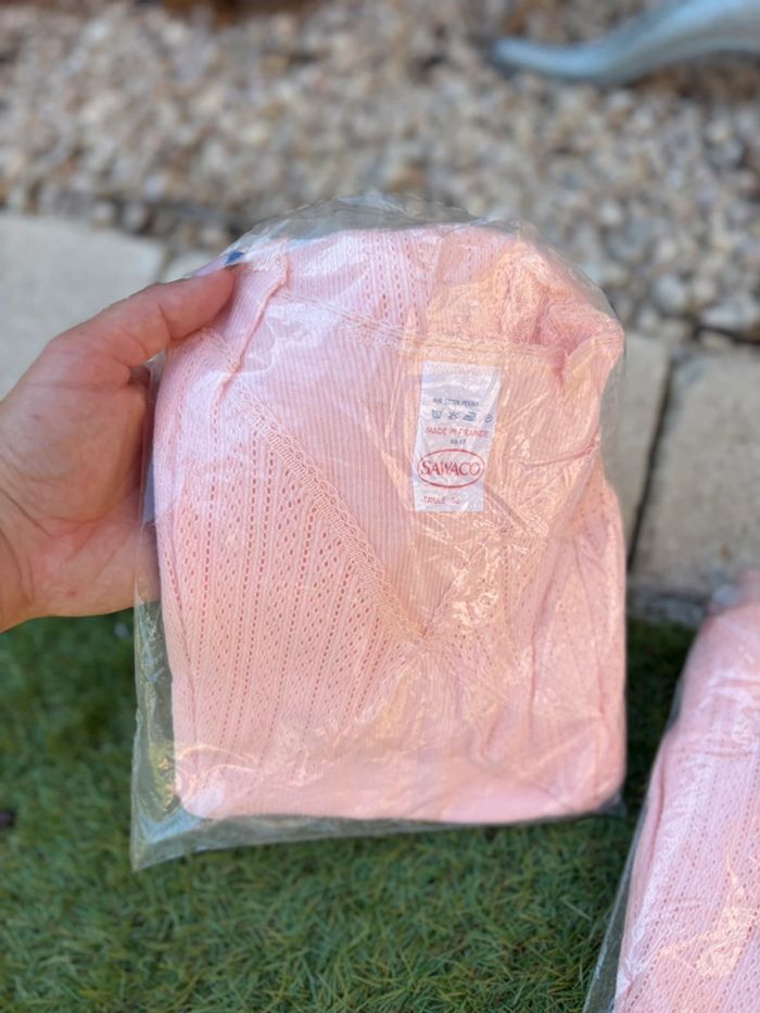 Lot de 2 débardeur SAWACO 100% coton - rose pale - neuf dans l’emballage - taille 52 - photo numéro 2
