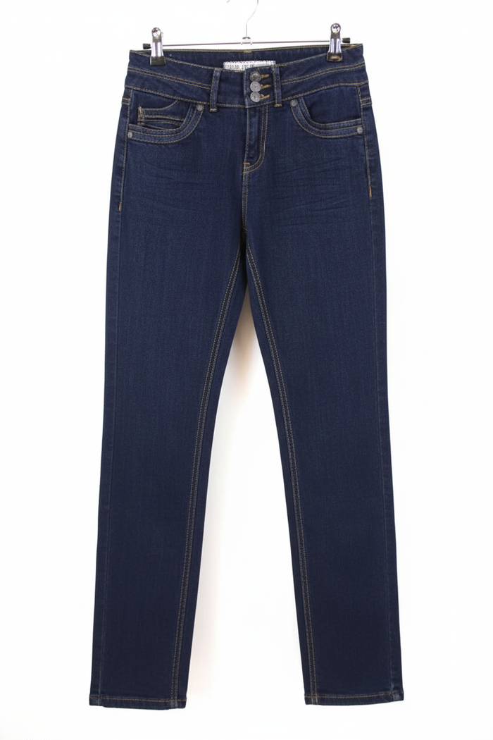 Jean Classique Cache Cache Bleu Marine - Taille 34 / XS - photo numéro 4