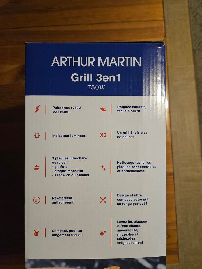 Grill 3 en 1 arthur martin neuf - photo numéro 2