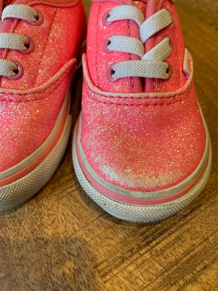 Vans bébé – rose pailleté – lacets élastiques – pointure 20 - photo numéro 3