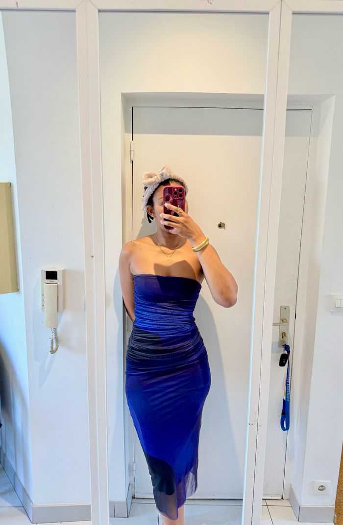 Robe bustier en tulle imprimé