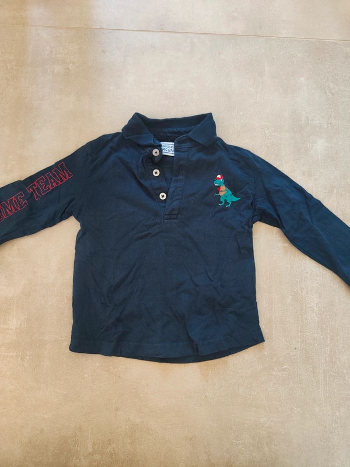 2 ensembles jogging t-shirt manches longues pantalon et polo marine taille 5 ans Zara c&a - photo numéro 8