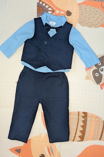 Tenue cérémonie bleu 3-6mois