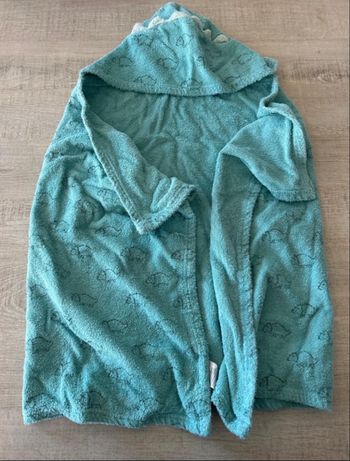 Cape de bain bébé avec capuche – vert/turquoise – excellent état
