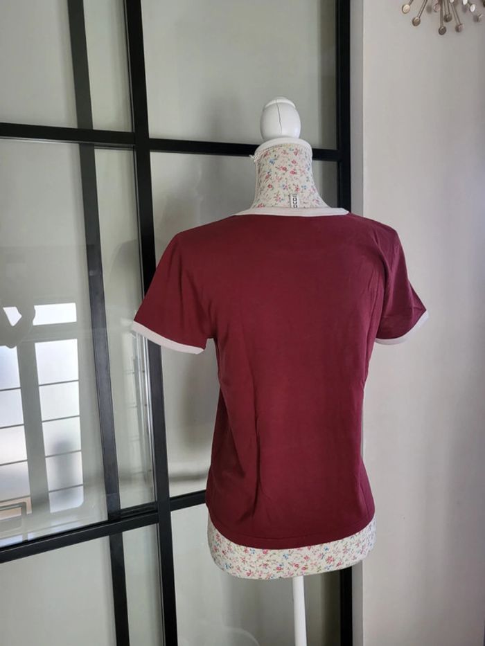 Tee-shirt Bordeaux et beige, H&M, s - photo numéro 2