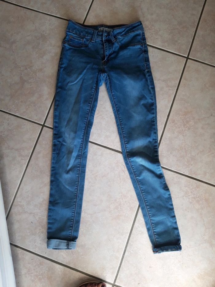 Jean slim fille bleu gemo
