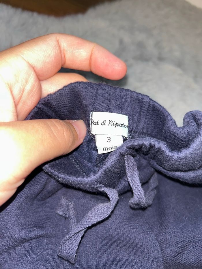 Bas de jogging bleu foncé - 3 mois - Pat et Ripaton - photo numéro 3