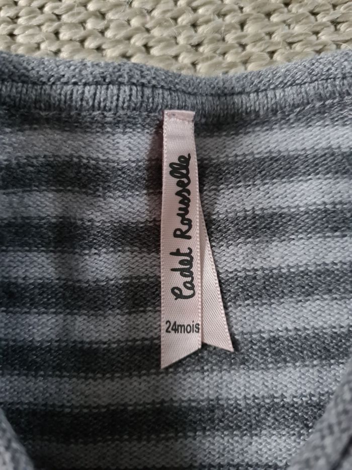 Gilet rayé gris - 24 mois - photo numéro 9