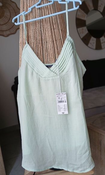 Débardeur à fines bretelles à micro motifs femme vert