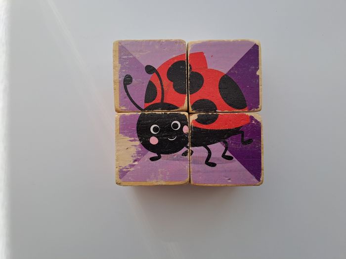 Puzzle 4 cubes en bois animaux - photo numéro 5