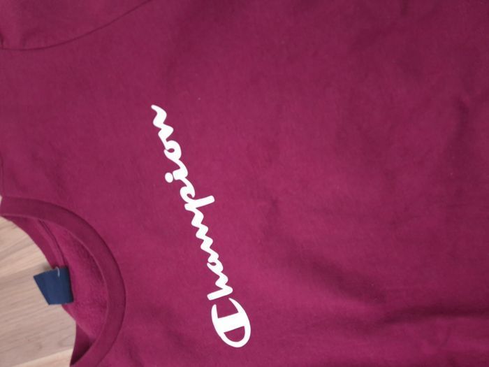 Sweat Champion bordeaux logo blanc enfant 2XL ado crewneck - photo numéro 4