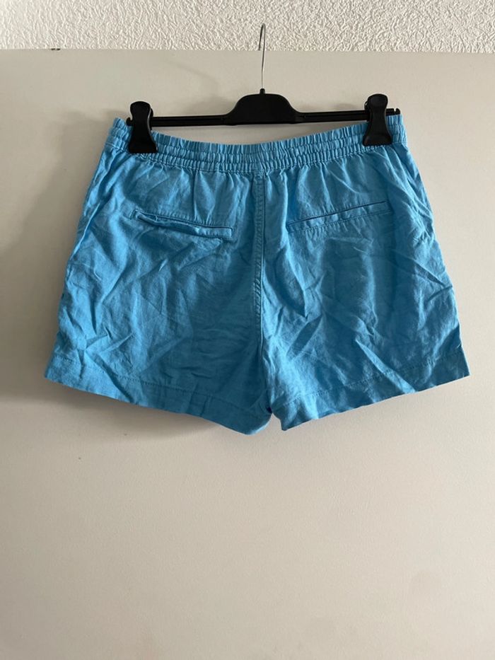 Short en lin bleu - photo numéro 4