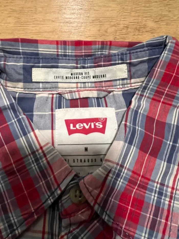 Chemise levi’s à carreaux vintage rouge et blanc taille S - photo numéro 6