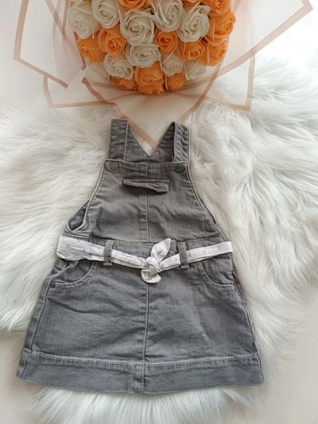 Robe salopette en jean bébé fille