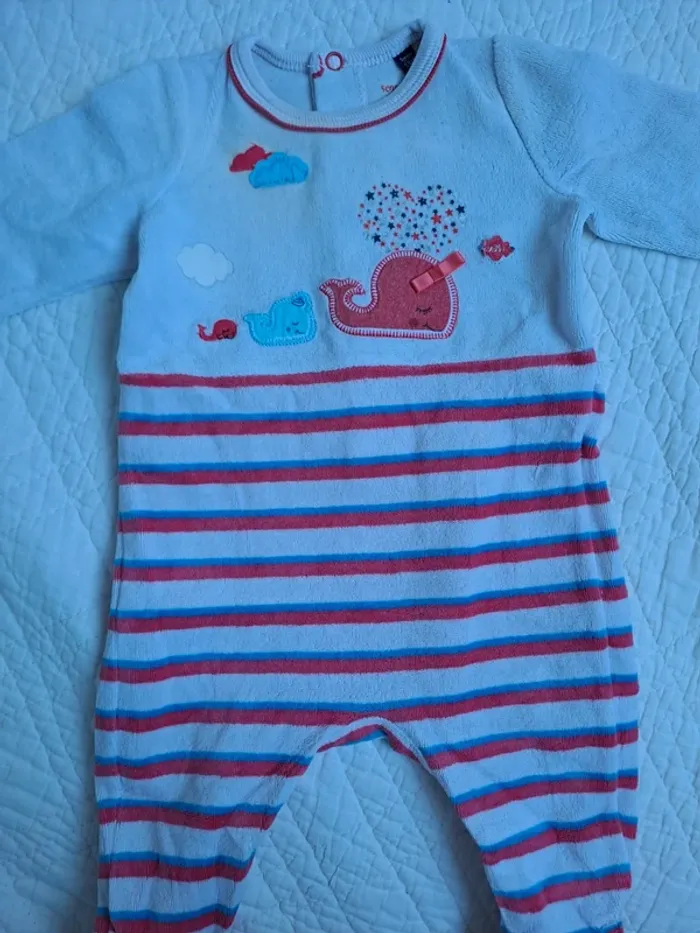Lot 6 pyjama velours - 3 mois - photo numéro 3