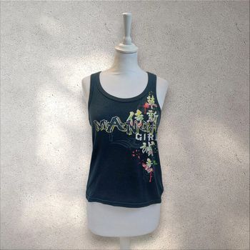 Débardeur noir imprimé manga girl taille S