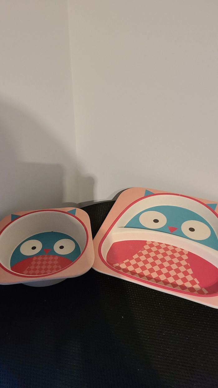 vaisselle pour bébé en fibre de bambou anti-chute - photo numéro 2