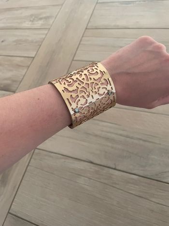 Bracelet manchette doré et rose