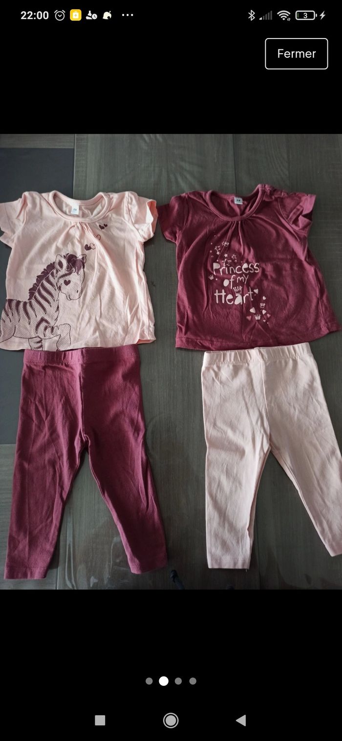 2 ensembles t-shirt legging 6 mois - photo numéro 2